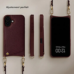 Avis Selencia Coque de télephone Nova avec cordon et porte-cartes pour Apple iPhone 16 - Bold Burgundy
