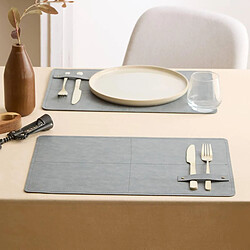 Secret De Gourmet Set de Table Rectangulaire Glenn 30x45cm Gris pas cher