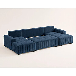 Bestmobilier Lazare - Canapé panoramique en U 7 places convertible avec coffre en velours pas cher
