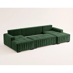 Bestmobilier Lazare - Canapé panoramique en U 7 places convertible avec coffre en velours pas cher