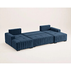 Acheter Bestmobilier Lazare - Canapé panoramique en U 7 places convertible avec coffre en velours