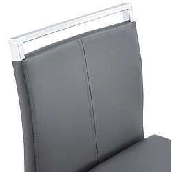 Acheter MIVRAY Lot de 2 tabourets de bar 38,9x46,5x96,5 cm avec pieds en métal argenté, en PU, gris
