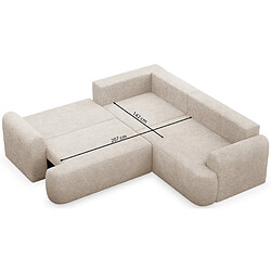 Selsey OVO - Canapé d'angle Ovo – velours côtelé beige clair universel avec coffre pas cher
