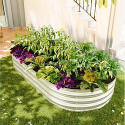 Avis STILVORA Carré potager surélevé 182,9/91,5/30,5 cm argenté en métal lot de 2