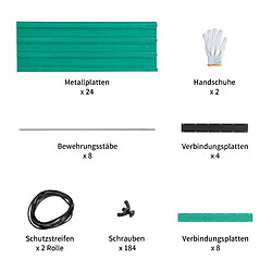 Avis STILVORA Bac potager surélevé 190/90/64 cm vert en métal à fond ouvert
