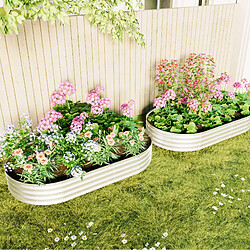 Avis STILVORA Bac de jardin surélevé 243,8/122/30,5 cm argenté en métal galvanisé lot de 2