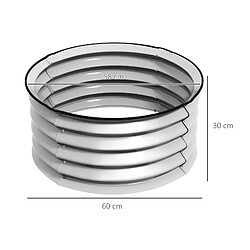 Avis STILVORA Carré potager 60/60/30 cm argent en métal avec fond ouvert lot de 2