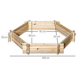 Avis STILVORA Carré potager 100/92/16 cm bois naturel en bois avec montage sans vis
