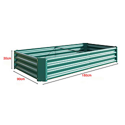 Acheter STILVORA Bac potager surélevé 180/91/30 cm vert en métal avec base ouverte