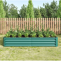 Avis STILVORA Bac potager surélevé 180/91/30 cm vert en métal avec base ouverte