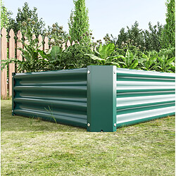 STILVORA Bac potager surélevé 180/91/30 cm vert en métal avec base ouverte pas cher