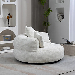Acheter MIVRAY Fauteuil lounge, accoudoirs confortables chenille beige, 108x108x52 cm
