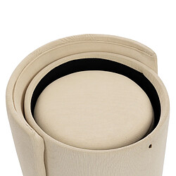 Acheter MIVRAY Fauteuil tonneau pivotant, rangement intégré, velours côtelé beige 42x42x75 cm