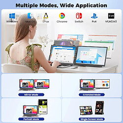 Siaviala M5 15,6" Portable Double Écran – Full HD 60Hz,Boîtier en Kevlar,Support amovible 2-en-1 pas cher
