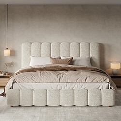 Acheter HAUSS SPOLE Lit coffre 200 × 200 cm, lit double avec rangement hydraulique et tête capitonnée, structure stable, idéal pour chambre moderne, sans matelas