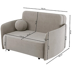 Acheter SELSEY - Canapé Paxi - 165 cm - Brun-gris