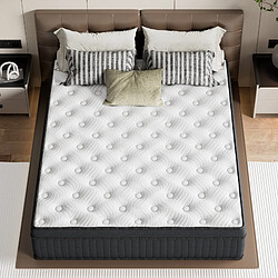 TEENO Matelas Ressorts Ensachés 140x190 cm SOMNIAE, Accueil Mémoire De Forme, 30 cm pas cher