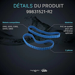Avis DOLPHIN BY MAYTRONICS Chenilles de remplacement bleues (2 pièces) pour robot dolphin s100, s200, s300, s300i, s400 - 99831521-R2 - DOLPHIN
