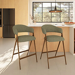 Smartue Lot de 2 Tabourets de Bar Modernes Vert pas cher
