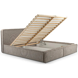 Acheter SELSEY - Lit rembourré Cordo – 160x200 cm – Olive