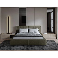 Avis SELSEY - Lit rembourré Cordo – 160x200 cm – Marron Foncé