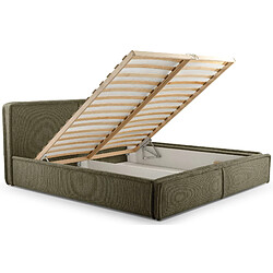 Acheter SELSEY - Lit rembourré Cordo – 160x200 cm – Marron Foncé