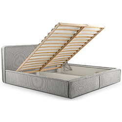 Acheter SELSEY - Lit rembourré Cordo – 180x200 cm – Olive