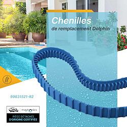 DOLPHIN BY MAYTRONICS Chenilles de remplacement bleues (2 pièces) pour robot dolphin s100, s200, s300, s300i, s400 - 99831521-R2 - DOLPHIN pas cher
