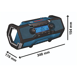 Avis Bosch GPB 18V-2 C Radio sans fil 18 V FM / AUX / Bluetooth / IP54 Solo (06014A3000) - sans batterie, sans chargeur