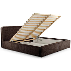 Acheter SELSEY - Lit rembourré Cordo – 140x200 cm – Olive