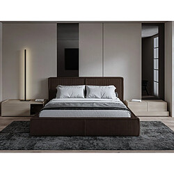 Avis SELSEY - Lit rembourré Cordo – 140x200 cm – Olive