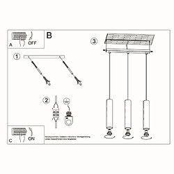 Acheter Sollux Lampe suspendue Noraaena 3L noir