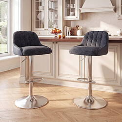 Smartue Lot de 2 tabourets de bar pivotants Bleu pas cher