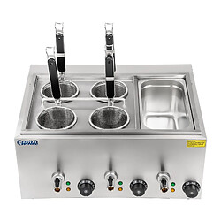 Avis Royal Catering Cuiseur à pâtes pour la cuisson des pâtes et des gnocchis au bain-marie, 3 compartiments avec robinets