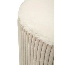 Acheter Mauro Ferretti Pouf en tissu effet peluche crème, ø 41 x 45 cm