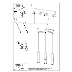 Acheter Sollux Lampe suspendue Elaeon 3L noir/cuivre