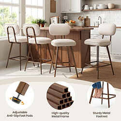 Acheter Smartue Lot de 2 tabourets de bar pivotants Beige