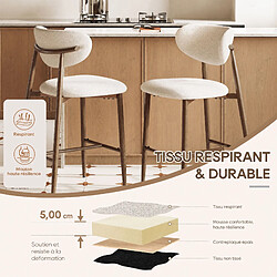 Smartue Lot de 2 tabourets de bar beige pas cher