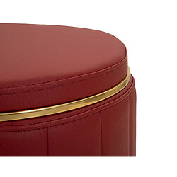 Avis Mauro Ferretti Pouf avec rangement en similicuir rouge, ø 46,5 x 44 cm