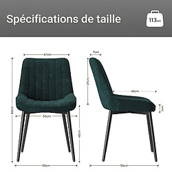 Avis Smartue Lot de 2 chaises de salle à manger vert