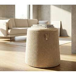 Mauro Ferretti Pouf en tissu effet peluche crème, ø 41 x 45 cm pas cher