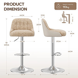 Avis Smartue Lot de 2 tabourets de bar pivotants Marron