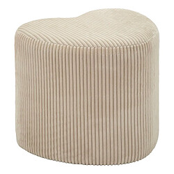 Acheter Mauro Ferretti Pouf en forme de cœur en tissu effet peluche crème, 49 x 45 x 42 cm