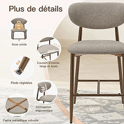 Avis Smartue Lot de 2 tabourets de bar camel