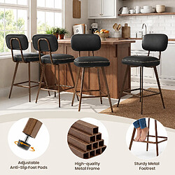 Smartue Lot de 2 tabourets de bar pivotants Noir pas cher