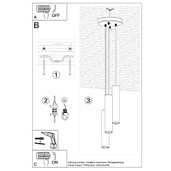 Acheter Sollux Lampe suspendue Noraaena 3P noir
