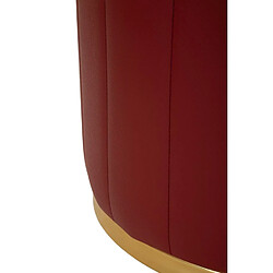 Mauro Ferretti Pouf avec rangement en similicuir rouge, ø 46,5 x 44 cm pas cher