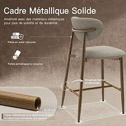 Smartue Lot de 2 tabourets de bar camel pas cher
