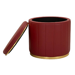 Acheter Mauro Ferretti Pouf avec rangement en similicuir rouge, ø 46,5 x 44 cm
