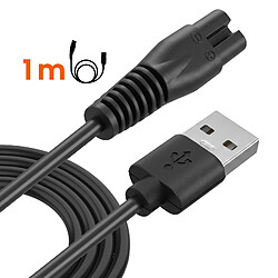LinQ Câble de Charge pour Rasoir Électrique OneBlade USB vers 2 Broches 1m 5V Noir pas cher